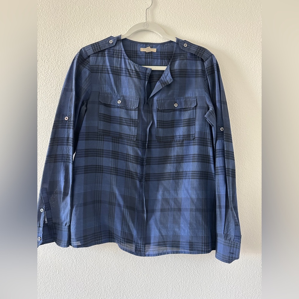 Burberry Brit signature plaid print blue shirt size M